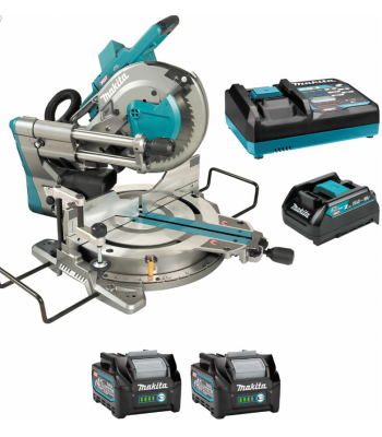 MAKITA LS004GD201 40V MAX XGT SLIDE COMPOUND 260MM MITRE SAW INCLUDES 2X 2.5AH BATTERIES & CHARGER