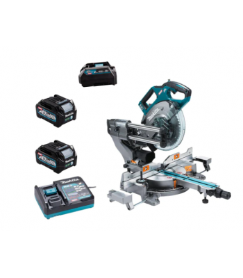 Makita LS002GD203 40Vmax XGT 216mm Brushless Sliding Compound Mitre Saw (Includes 2 x 2.5Ah Batteries & Charger)