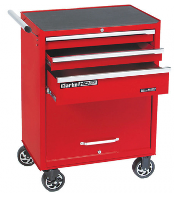 Clarke CBB213C Heavy Duty Plus 3 Drawer Tool Cabinet (Red)