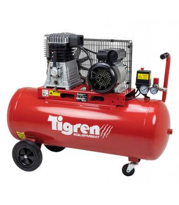 TIGREN 100ltr 3hp Belt-Driven Compressor - Code 04396