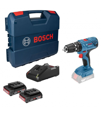 BOSCH GSB 18 V-21 COMBI DRILL INC 2X 2.0AH BATTERIES