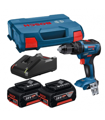 Bosch GSB18V-55 Cordless 18V Brushless Combi Drill With 2x4Ah Batts, Charger And Case