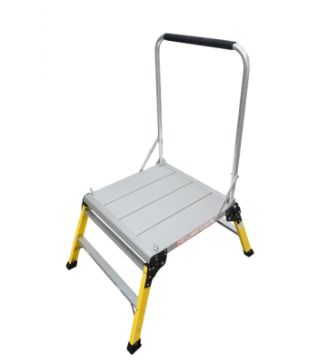 Lyte Low Level Work Platforms with Handrail 600 x 600 with Glass fibre legs and Handrail