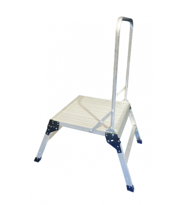Lyte Low Level Work Platforms with Handrail 600 x 600 Aluminium hop up with Handrail