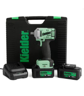 Kielder KWT-040-02 Type 18 18V Brushless 1/2 inch  Drive 400Nm Ultra-Compact Impact Wrench Kit – 2 x 4.0Ah Batteries Included