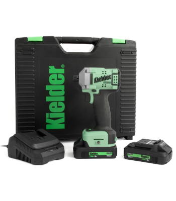 Kielder KWT-155-02 Type 18 18V Brushless 1/4 inch  Drive 220Nm Ultra-Compact Impact Driver Kit – 2 x 2.0Ah Batteries & Charger Included