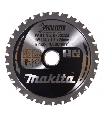 MAKITA B-33526 SPECIALIZED CIRCULAR SAW BLADE 136MM X 20MM X 30T FOR DCS550 / DCS552
