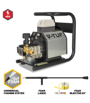 VTUF415TCF Carry/ Mountable Frame Pressure washer 415volt 2250psi, 150Bar, 15L/min with COMMERCIAL FOAM SYSTEM - Code VTUF415TCF