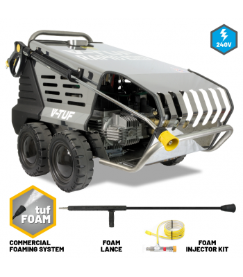 V-TUF RAPID MSHF 240v Professional Hot Water Industrial Mobile Pressure Washer with COMMERCIAL FOAM SYSTEM - Code RAPIDMSH240F