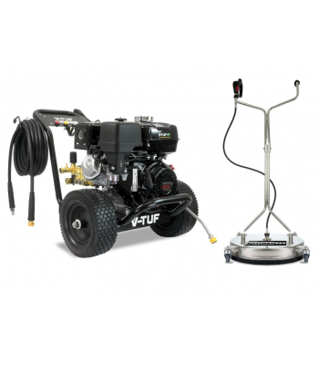 V-TUF DD080 Industrial 9HP Honda Driven Petrol Pressure Washer - 2900psi, 200Bar, 15L/min & 21 inch  Stainless Steel Surface Cleaner - Code DD080-KIT1