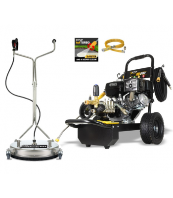 V-TUF GB080 Industrial 9HP Gearbox Driven Honda Petrol Pressure Washer - 2900psi, 200Bar, 15L/min - 21 inch  tufTURBO STAINLESS STEEL PATIO CLEANER - Code GB080-KIT1