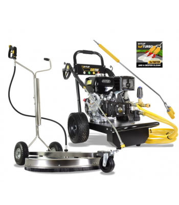 V-TUF GB110 Industrial 13HP Gearbox Driven Honda Petrol Pressure Washer - 3000psi, 200Bar, 21L/min & 30 inch  V-TUF tufTURBO750 XL 750mm SURFACE CLEANER - Code GB110-KIT2