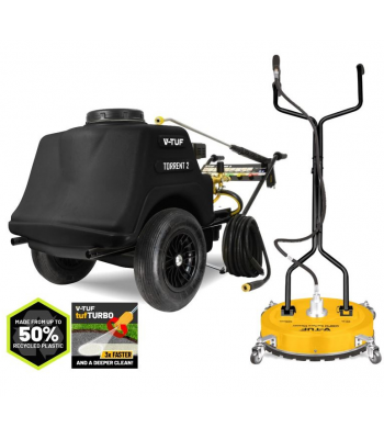 V-TUF TORRENT 2 7HP Mini-Bowser Petrol Pressure Washer 190 Bar, 13L/min + 19 inch  POLY DECK SURFACE CLEANER - Code TORRENT2-KIT1