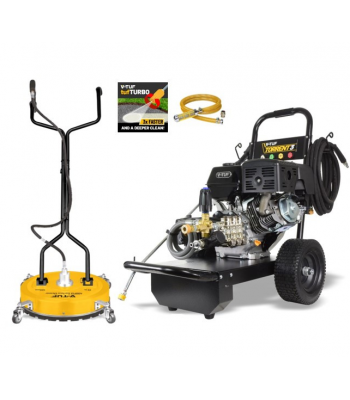 V-TUF TORRENT 3 Industrial 15HP Petrol Pressure Washer - 4000psi, 275Bar, 15L/min - 19 inch  Poly DeckPatio Cleaner - Code TORRENT3-KIT2