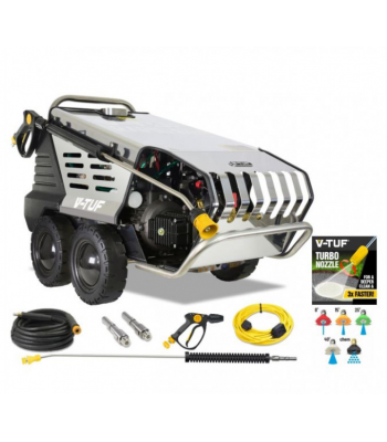 V-TUF RAPID VSC 240v Hot Water Stainless Industrial Mobile Pressure Washer - 1500psi, 100Bar, 12L/min & STONE RESTORATION BUNDLE - Code RAPIDVSC240V-KIT2