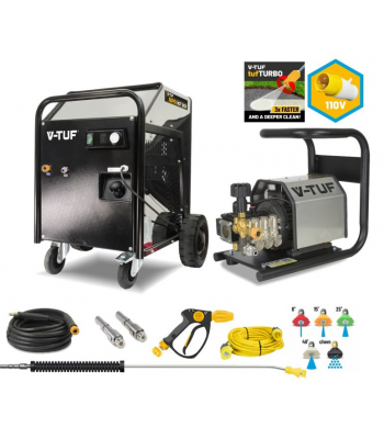 V-TUF 110C PORTABLE & WALL MOUNTABLE INDUSTRIAL PRESSURE WASHER 110V - HOT WATER STONE CLEANING KIT - CODE  VTUF110C-KIT5