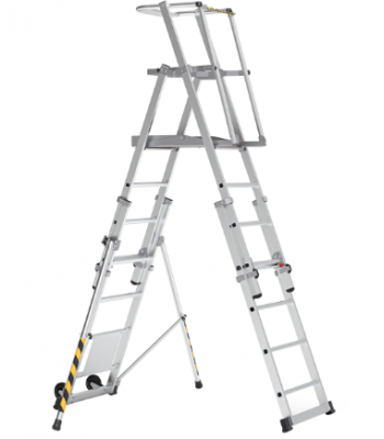 BoSS 32851500 TeleguardPLUS 7 Rung Telescopic Platform Ladder