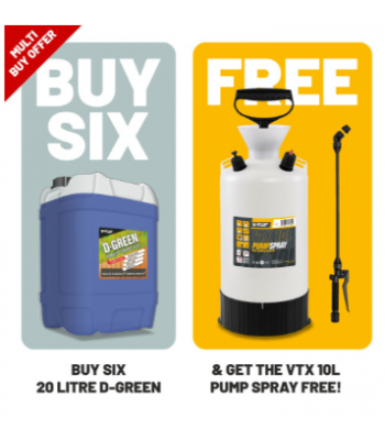 V-TUF 6X D-GREEN 20L GARDEN SURFACE CLEANER & 1 x VTX-10L SPRAYER FREE - CODE VDG20LX6-KIT1