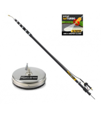 V-TUF GCX33 teleLANCE CARBON FIBRE TELESCOPIC LANCE 2.5 UP TO10 METRES - 300mm ROOF CLEANER, BELT & GUTTER CLEANING ATTACHMENT - CODE T2.GCX33CF-KIT1