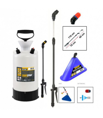 V-TUF 10L PROFESSIONAL MULTI CHEMICAL RESISTANT SPRAYER - VITON SEALS - TELESCOPIC LANCE & SPRAY HOOD - CODE VTX-10L-KIT2