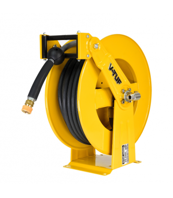 V-TUF 20M Retractable tufREEL - Powder Coated Steel + 20M WASHFLEX BLACK 3/8 2W HOSE MSQ KIT & 2m PATCH HOSE - CODE V5.2201-KIT2K