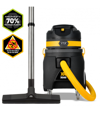 V-TUF XR3000 110V 30L 1700W High Performance Wet & Dry Industrial Vacuum Cleaner - Made from 70% Recycled Plastic - Code XR3000-110