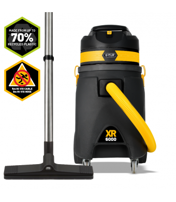 V-TUF XR6000 110V 60L 1700W High Performance Wet & Dry Industrial Vacuum Cleaner - Made from 70% Recycled Plastic - Code XR6000-110