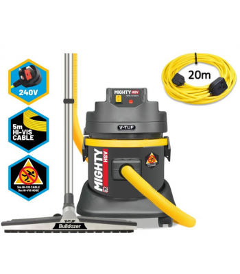 V-TUF MIGHTY HSV - 21L M-Class 240v Industrial Dust Extraction Vacuum Cleaner - Dusty Warehouse Sweeper Kit - Code MIGHTYHSV240-KIT2