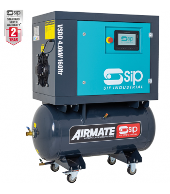 SIP VSDD 4kW 10bar 160ltr Screw Compressor - Code 08252
