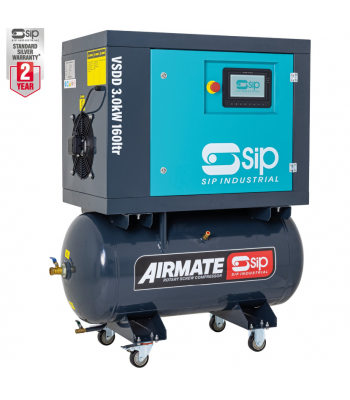 SIP VSDD 3kW 10bar 160ltr Screw Compressor - Code 08255