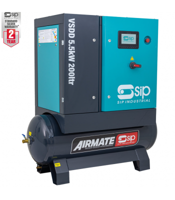 SIP VSDD 5.5kW 8bar 200ltr Screw Compressor - Code 08258