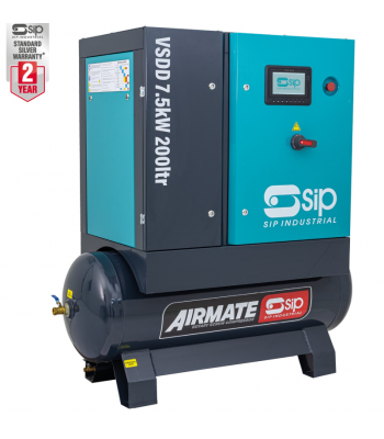 SIP VSDD 7.5kW 10bar 200ltr Screw Compressor - Code 08261