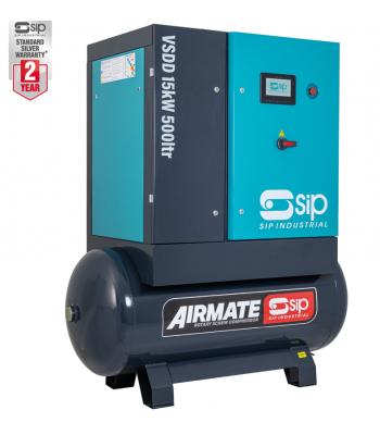 SIP VSDD 15kW 8bar 500ltr Screw Compressor - Code 08263