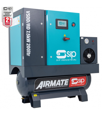 SIP VSDD/RDF 7.5kW 8bar 200ltr Screw Compressor - Code 08269