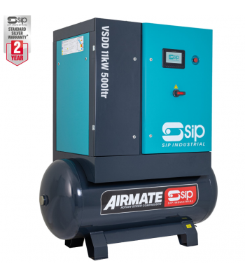 SIP VSDD/RD 11kW 10bar 500ltr Screw Compressor - Code 08272