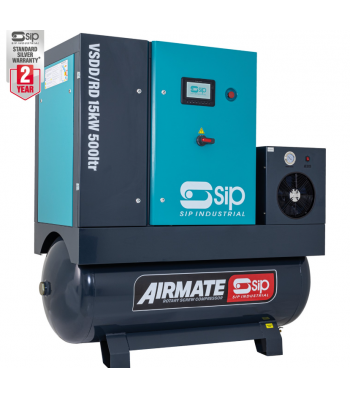 SIP VSDD/RDF 15kW 8bar 500ltr Screw Compressor - Code 08274