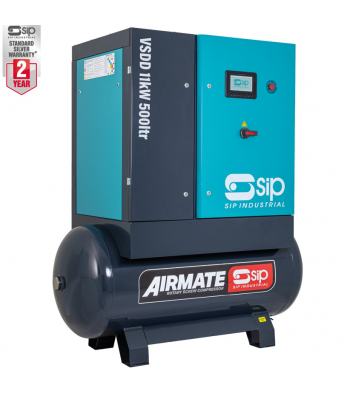 SIP VSDD/RDF 11kW 10bar 500ltr Screw Compressor - Code 08276