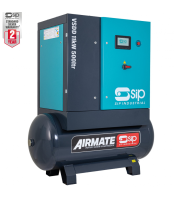 SIP VSDD/RDF 11kW 8bar 500ltr Screw Compressor - Code 08277