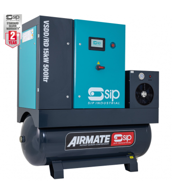 SIP VSDD/RDF 15kW 10bar 500ltr Screw Compressor - Code 08281
