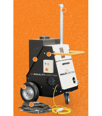 Dustquip MMT Multimister Dust Control Mobile Trolley c/w Pressure Water Pump, Large Puncture-proof Tyres, 6m Lead + 16a Commando Plug