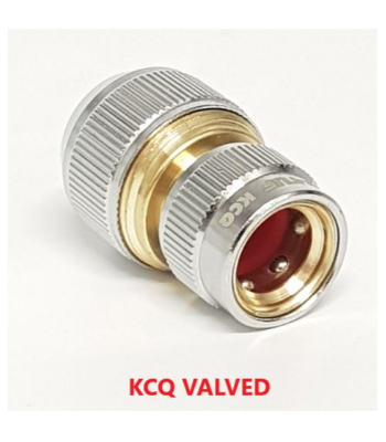V-TUF PROFESSIONAL KCQ COUPLER x 16/19mm Ø (3/4 inch  HOSE) AUTO STOP VALVE - CODE B1.234V