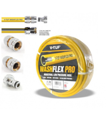 V-TUF 25m 1/2 inch  10 BAR WASHFLEX PRO WATER SUPPLY HOSE & KCQ COUPLING KIT - CODE BF1225-KIT1