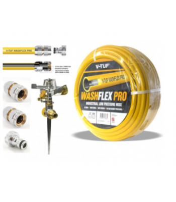 V-TUF 50m 1/2 inch  10 BAR WASHFLEX PRO WATER SUPPLY HOSE & KCQ COUPLING KIT & IRRIGATION KIT - CODE BF1250-KIT2