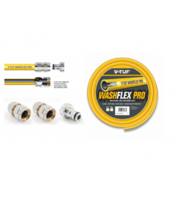 V-TUF 25m 3/4 inch  10 BAR WASHFLEX PRO WATER SUPPLY HOSE & KCQ COUPLING KIT CODE - BF3425-KIT1