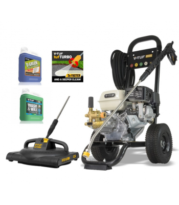 V-TUF GPT200 Industrial 6.5HP Petrol Pressure Washer with GP200 Honda Engine - 2755psi, 190Bar, 12L/min PUMP - WITH PATIO & CAR CLEANING KIT - CODE GPT200-KIT2