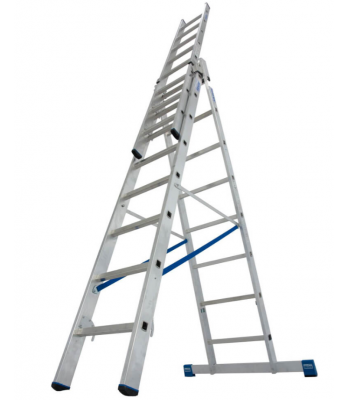 KRAUSE STABILO MULTIPURPOSE RUNG LADDER WITH WALL CASTORS  (INC STABILISER BAR FOR SINGLE FRONT LADDER OPTION) 3x12 RUNGS - CODE 133700