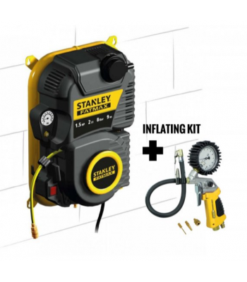 STANLEY FATMAX WALLTECH PRO Oil Free with Inflating Kit - Wall Mounted Compressor 2L tank