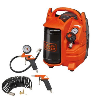BLACK & DECKER BD195/5-MY-T, Vertical, 1.1kW 1.5Hp 5Lt Receiver 10 Bar with Inflating Kit & Blow gun