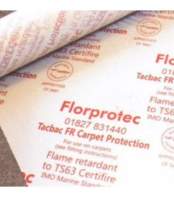 Florprotec TacBac TS63 Certifire - T100FR Carpet Protection Film 0.6m x 100m - White