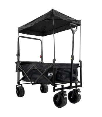 GardenTek Festival Trolley on Wheels, Brakes, Canopy and Side Box - 90kg Load - 120 Litre Capacity - Code GTW330